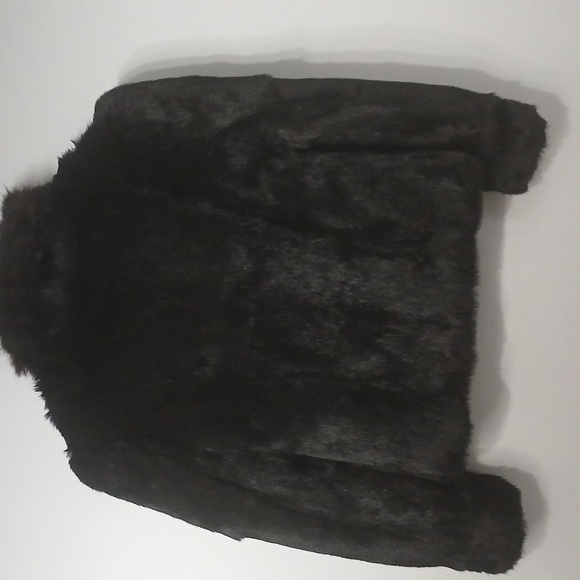 Dyed Rabbbit Fur Elegant Black Fur Jacket, Gentle Used, Sz Medium - Picture 5 of 7